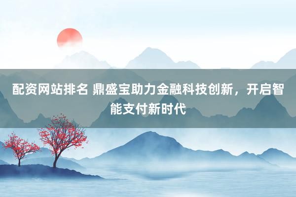 配资网站排名 鼎盛宝助力金融科技创新，开启智能支付新时代