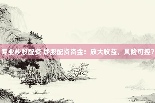 专业炒股配资 炒股配资资金：放大收益，风险可控？