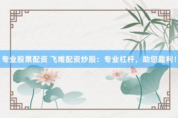 专业股票配资 飞唯配资炒股：专业杠杆，助您盈利！