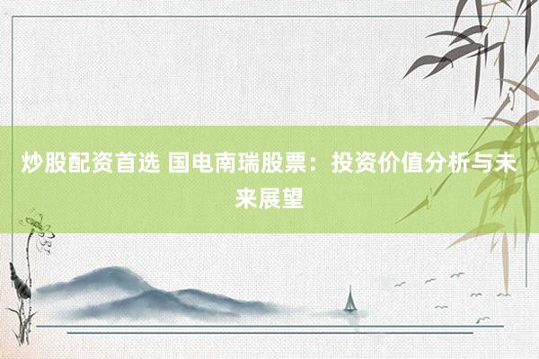 炒股配资首选 国电南瑞股票：投资价值分析与未来展望