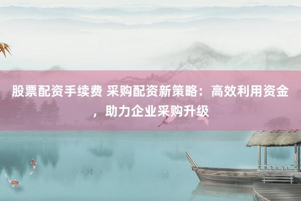 股票配资手续费 采购配资新策略：高效利用资金，助力企业采购升级