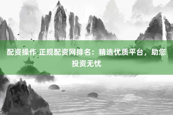 配资操作 正规配资网排名:精选优质平台,助您投资无忧