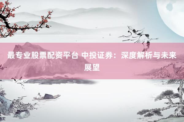最专业股票配资平台 中投证券：深度解析与未来展望