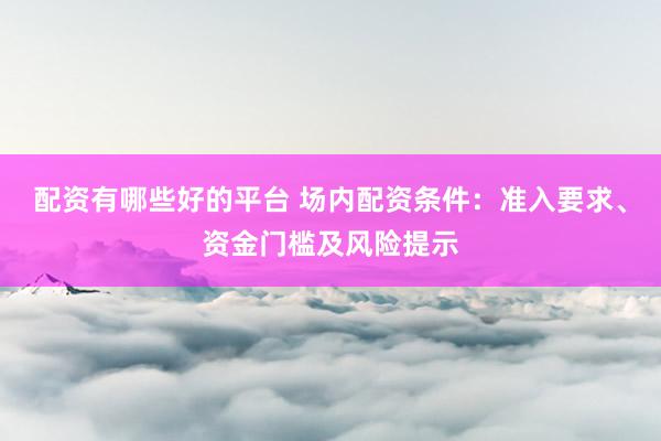 配资有哪些好的平台 场内配资条件：准入要求、资金门槛及风险提示