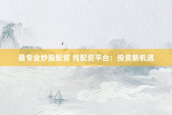 最专业炒股配资 线配资平台：投资新机遇